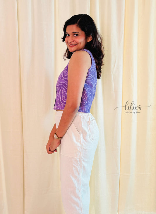 Lilac Dream Buttoned Crop Top