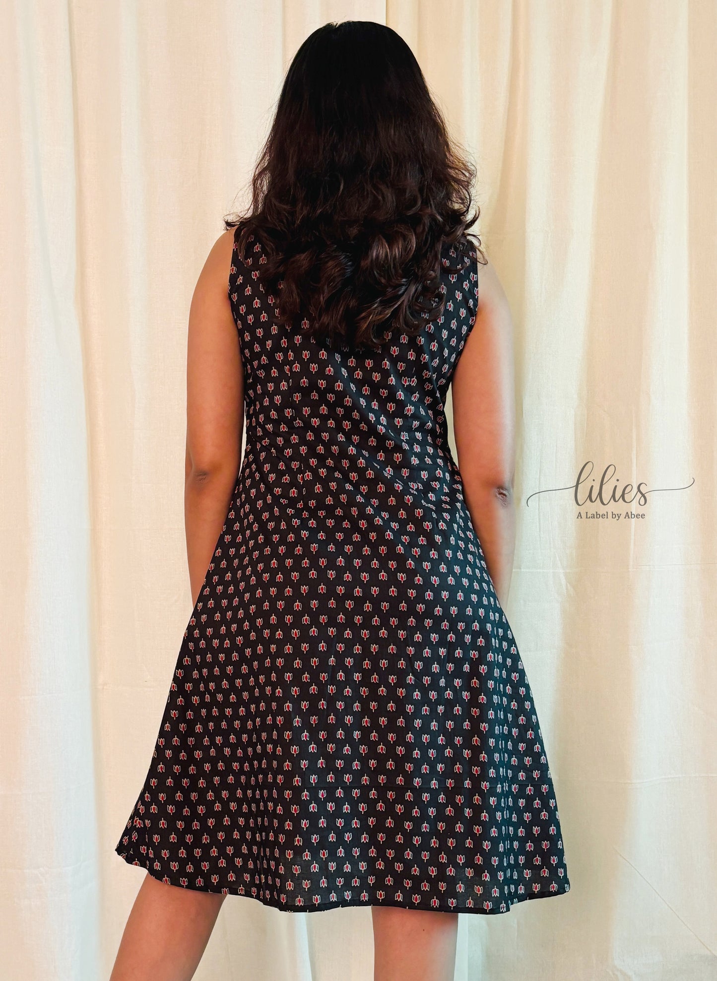 Midnight Bloom A-Line Dress