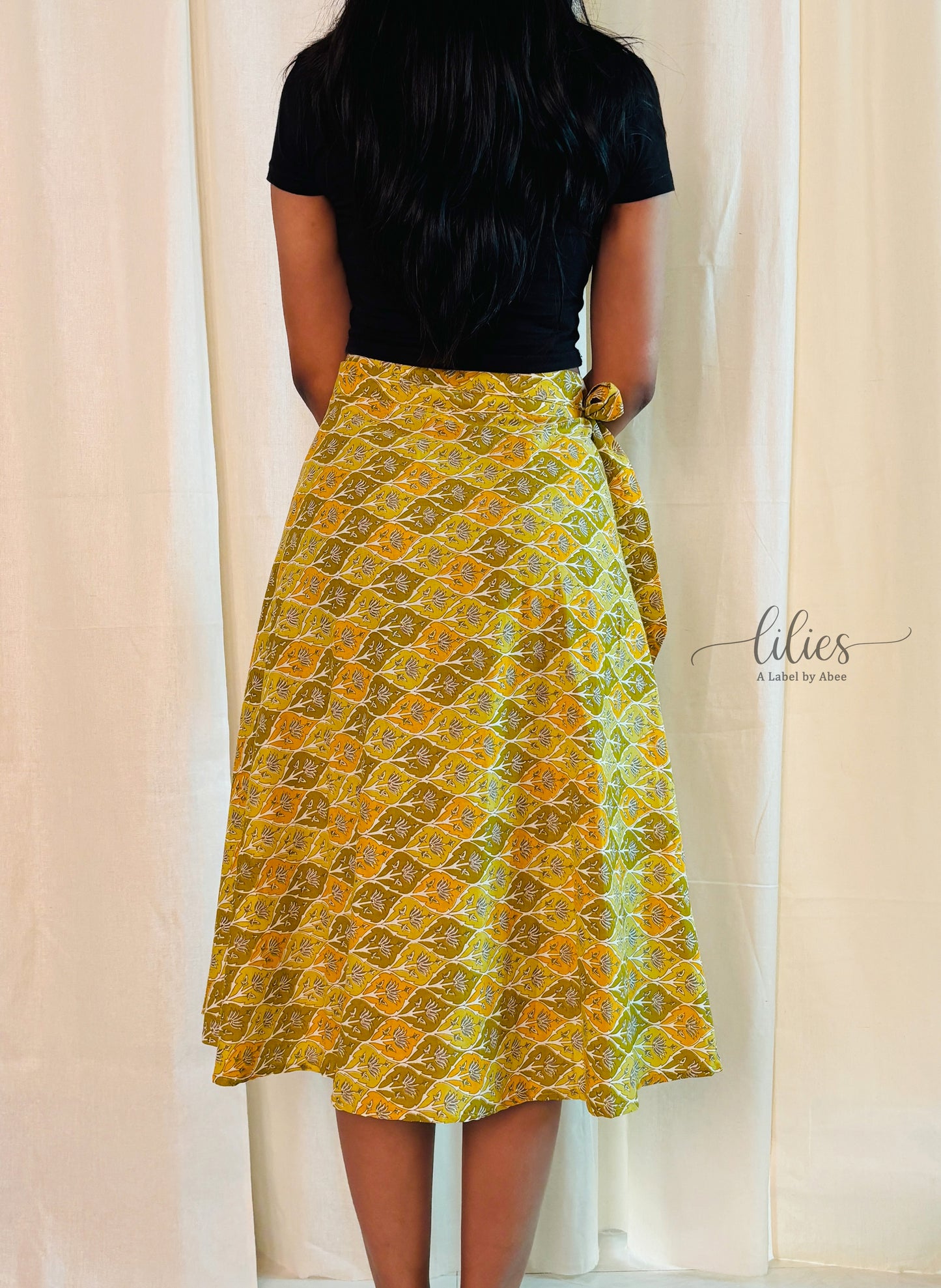 Mustard Bloom Wrap Skirt