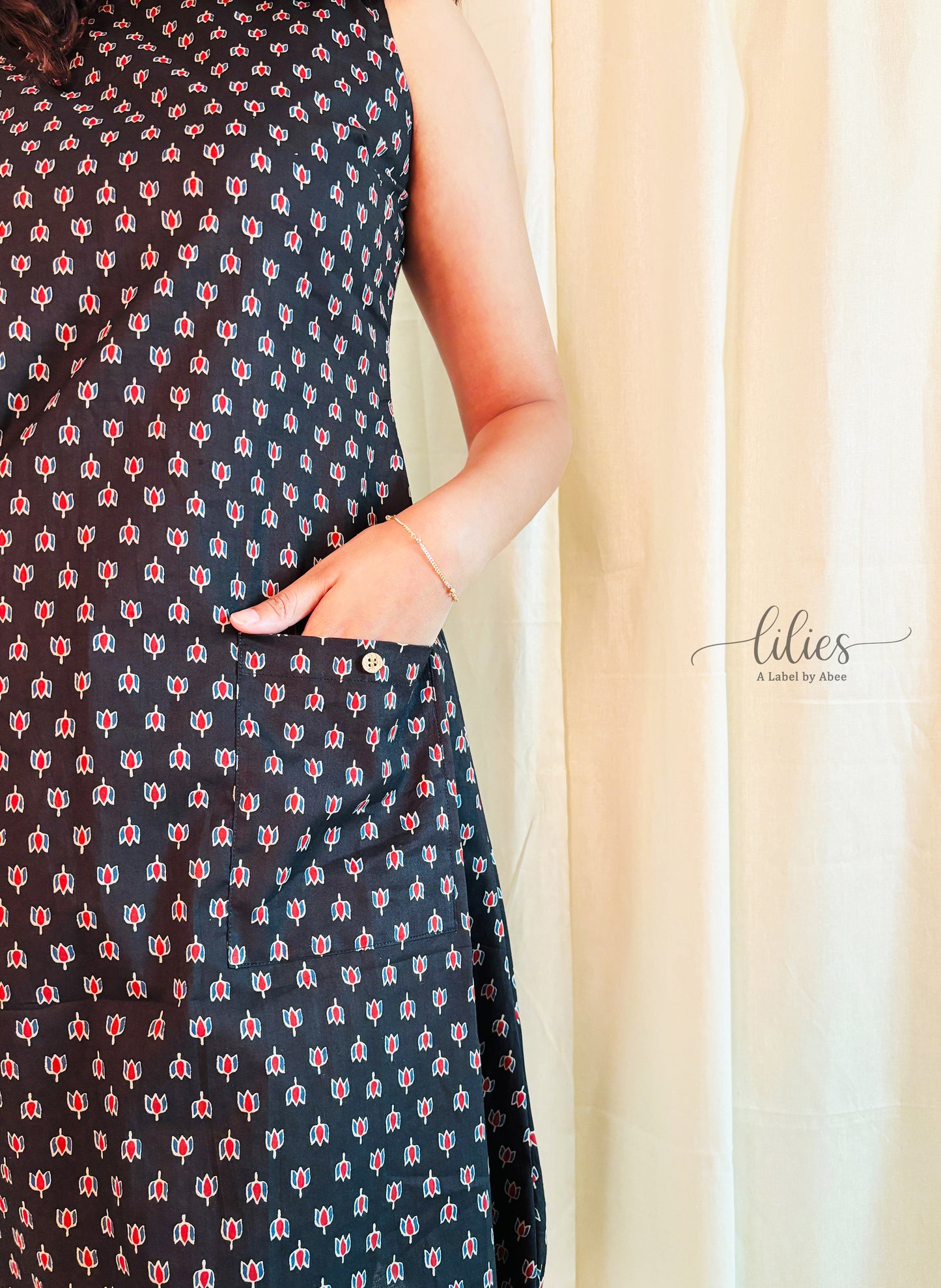 Midnight Bloom A-Line Dress