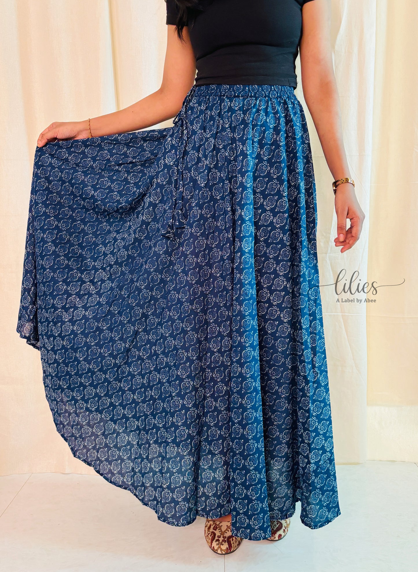 Indigo Bloom Skirt