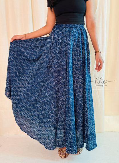 Indigo Bloom Skirt