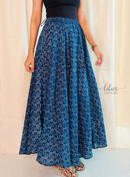 Indigo Bloom Skirt