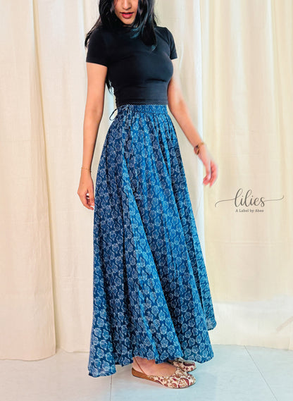 Indigo Bloom Skirt