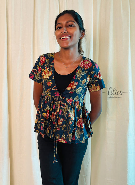 Tropical Garden Shrug - Blue