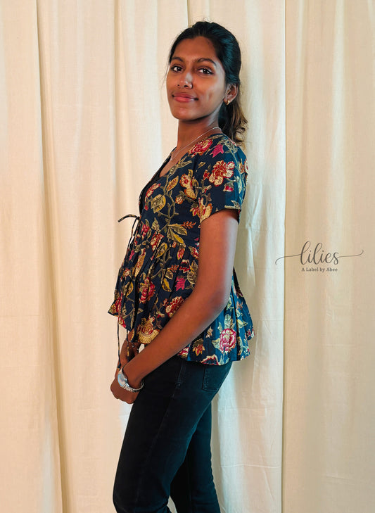 Tropical Garden Shrug - Blue